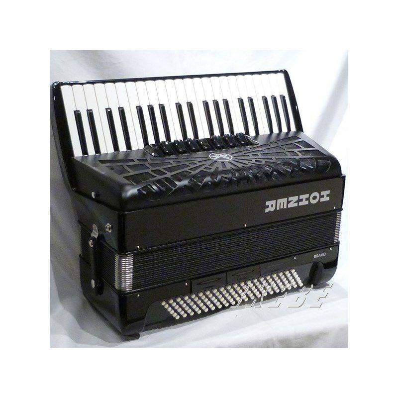 Hohner (アコーディオン専門店・出荷前検品発送)Bravo III 120 BLK (ブラック) +レインカバーセット  ホーナー アコーディオン 入門向け ピア...の画像