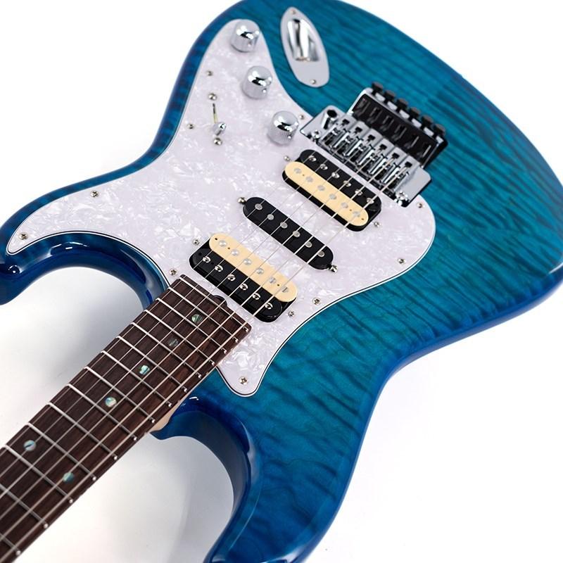 T's Guitars ST-22R Custom 5A Grade Quilt Top (Caribbean Blue) #SN