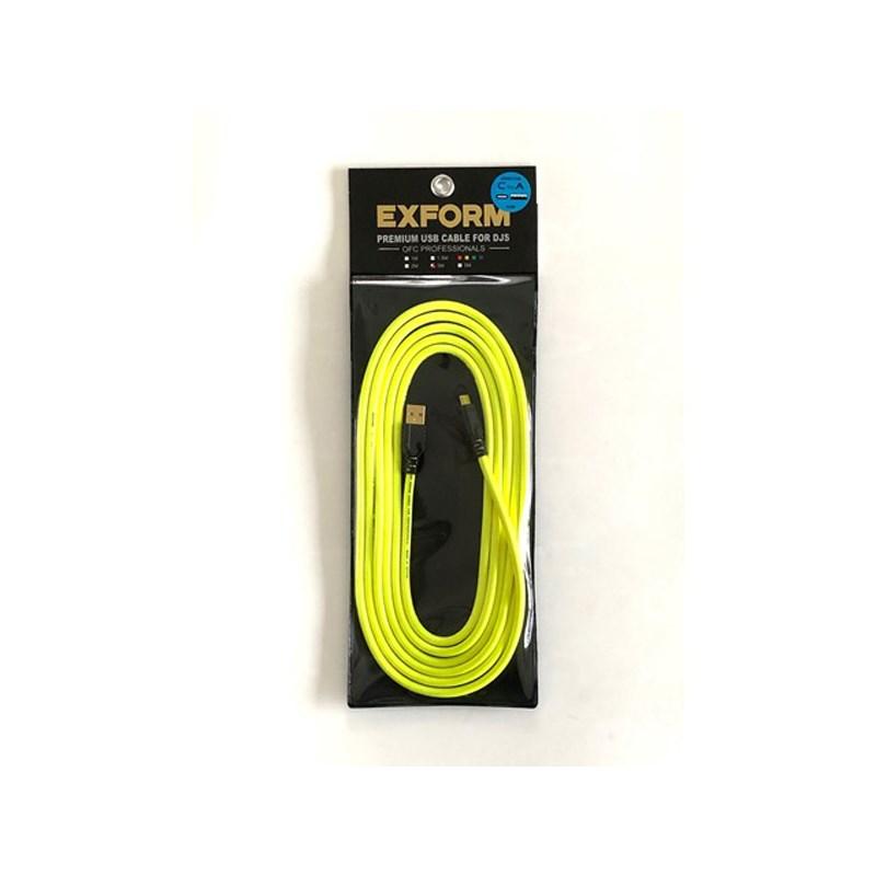 EXFORM PREMIUM USB CABLE for DJs 3m 【DJUSB-3M-YLW-CtoA】 | 