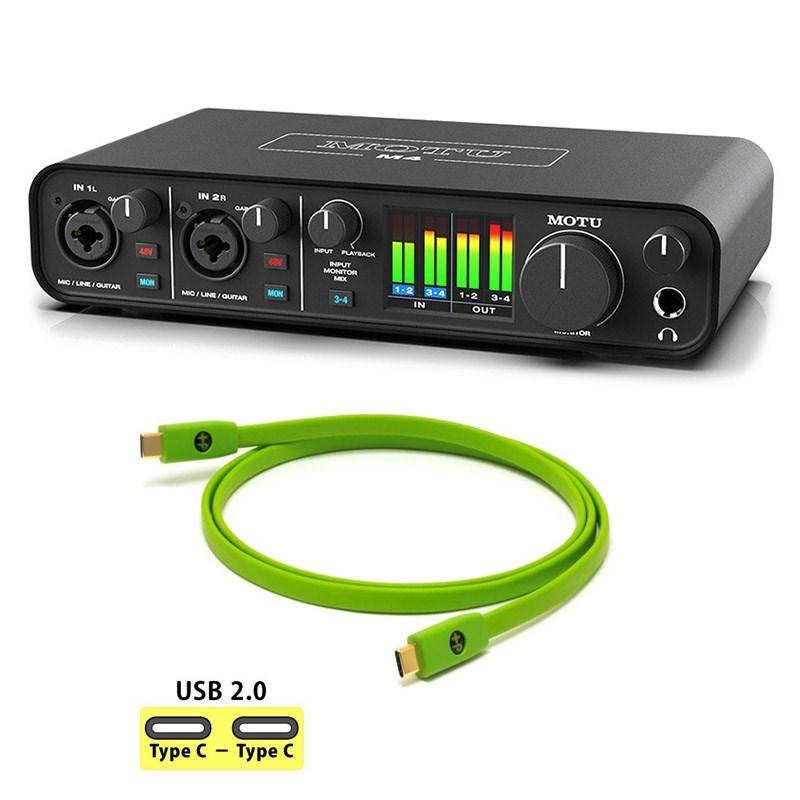 MOTU M4 USBオーディオインターフェイス MOTU M4 + OYAIDE製高品質USBケーブルセット (Type C to 1.0m)(USB-C