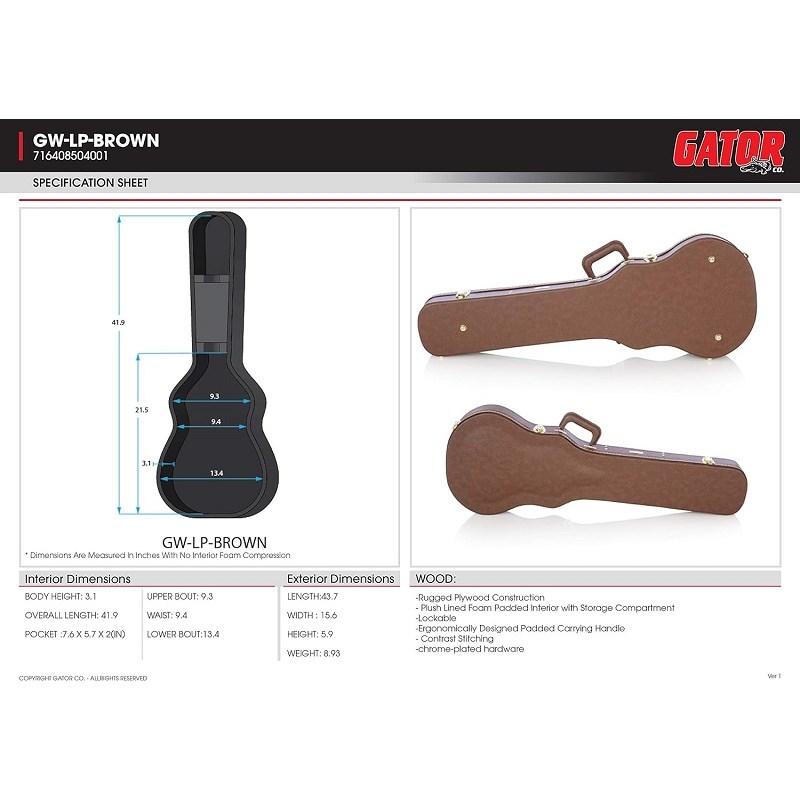 GATOR CASES GATOR GW-LP-BROWN (レスポールタイプ対応ハードケース