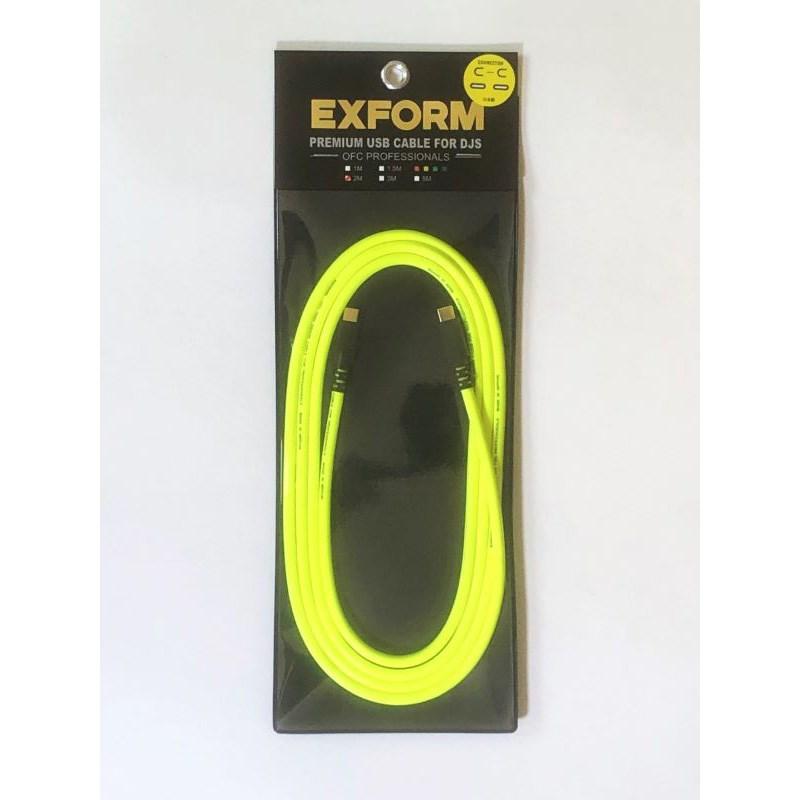 EXFORM DJUSB-2M-YLW-C-C  【C to C タイプの高品質USBケーブル 2m】 | 