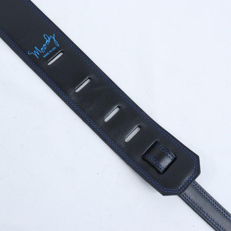 Moody Leather-Leather 2.5 Long [Black-Black w/Blue Stitch