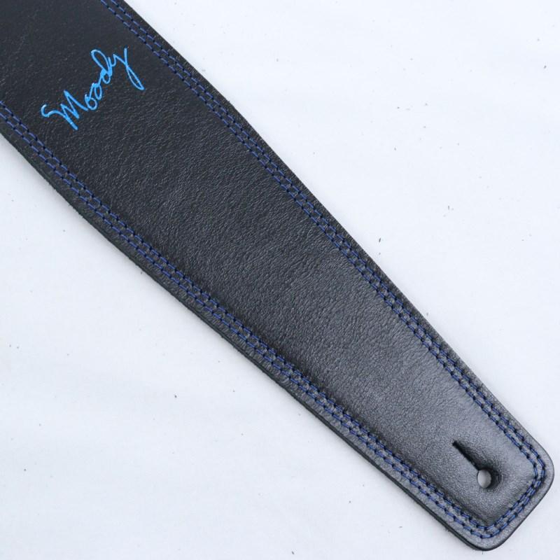 Moody Leather-Leather 2.5 Long [Black-Black w/Blue Stitch