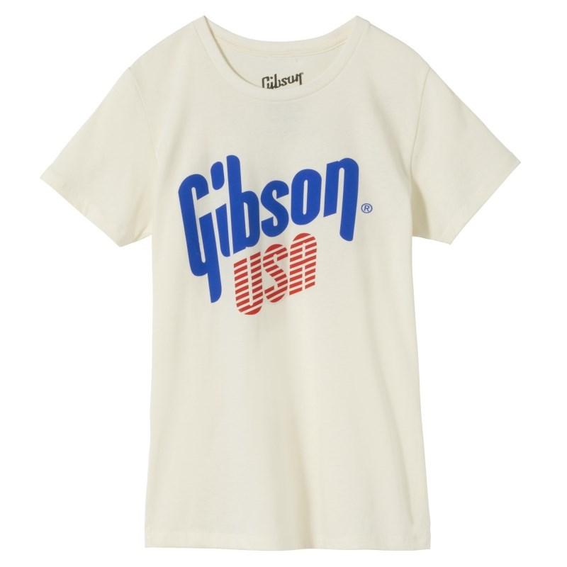 Gibson 【新楽器応援セール】  USA Women's Tee (Vintage White)， Large [GA-TEEWM-USA-WHT-LG] | Gibson