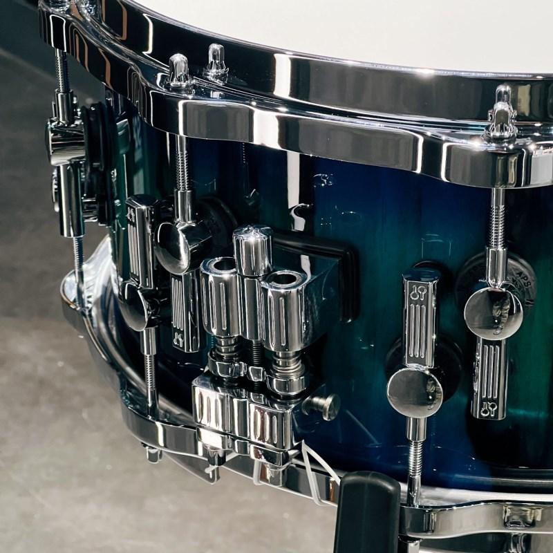 SQ2 System Snare Drum - Beech Vintage 14×6.5 - Green Lacquer over Blue Burst Finish with African Marble 【特注品】 【Stewart Copeland】