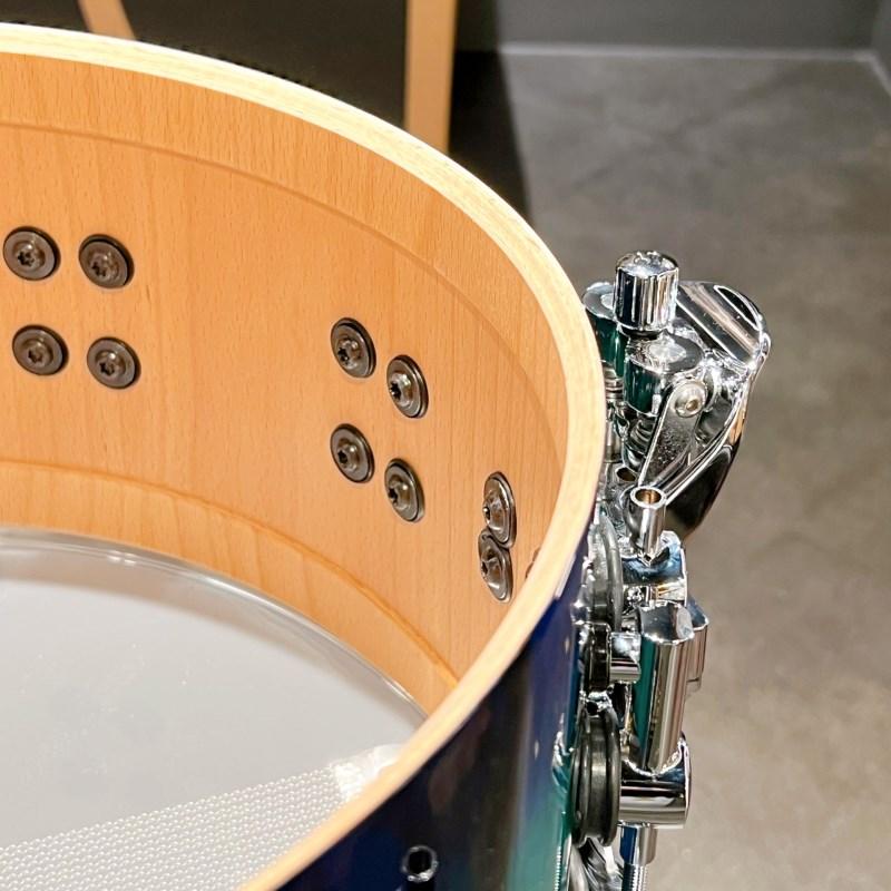 SQ2 System Snare Drum - Beech Vintage 14×6.5 - Green Lacquer over Blue Burst Finish with African Marble 【特注品】 【Stewart Copeland】