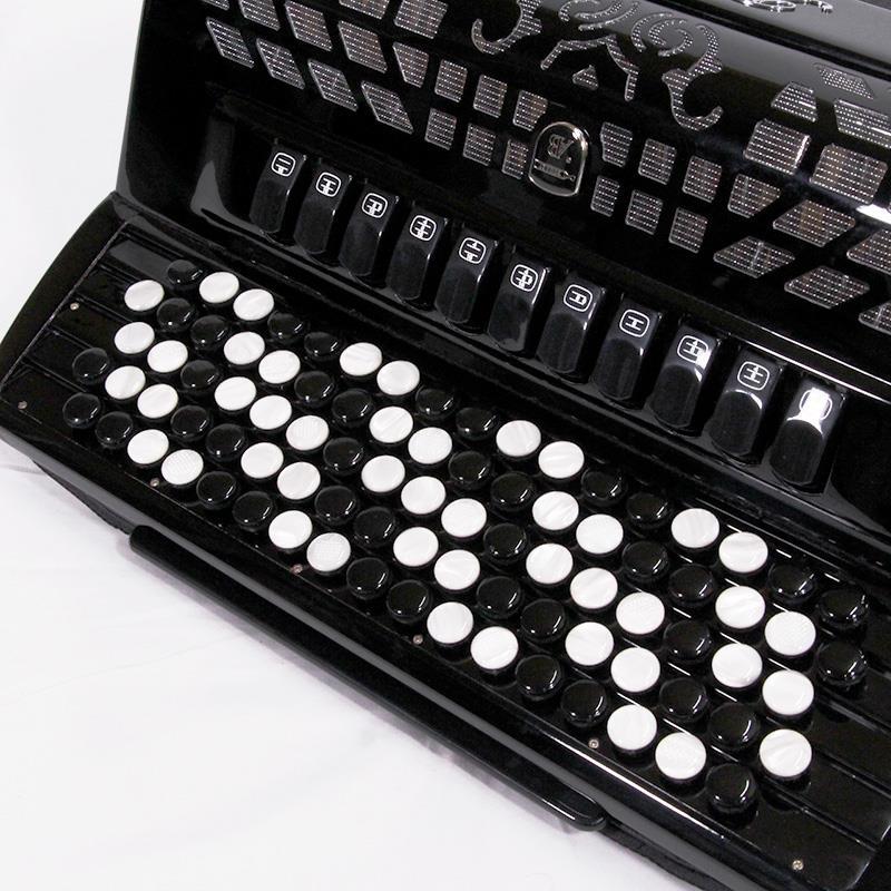 BUGARI (ボタンアコキャンペーン対象・対面レッスン6ヶ月分付) 440CH BK  H.M.M.L  ブガリ 大型 ボタン式 クロマチックアコーディオン Italy |  | 01