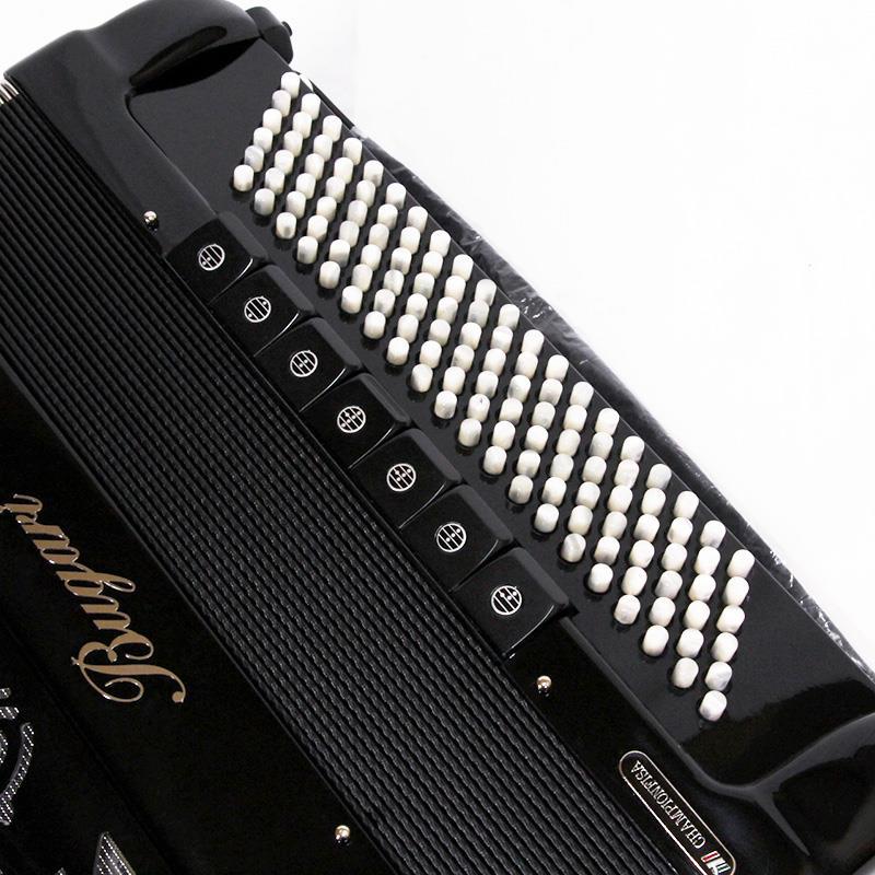 BUGARI (ボタンアコキャンペーン対象・対面レッスン6ヶ月分付) 440CH BK  H.M.M.L  ブガリ 大型 ボタン式 クロマチックアコーディオン Italy |  | 03