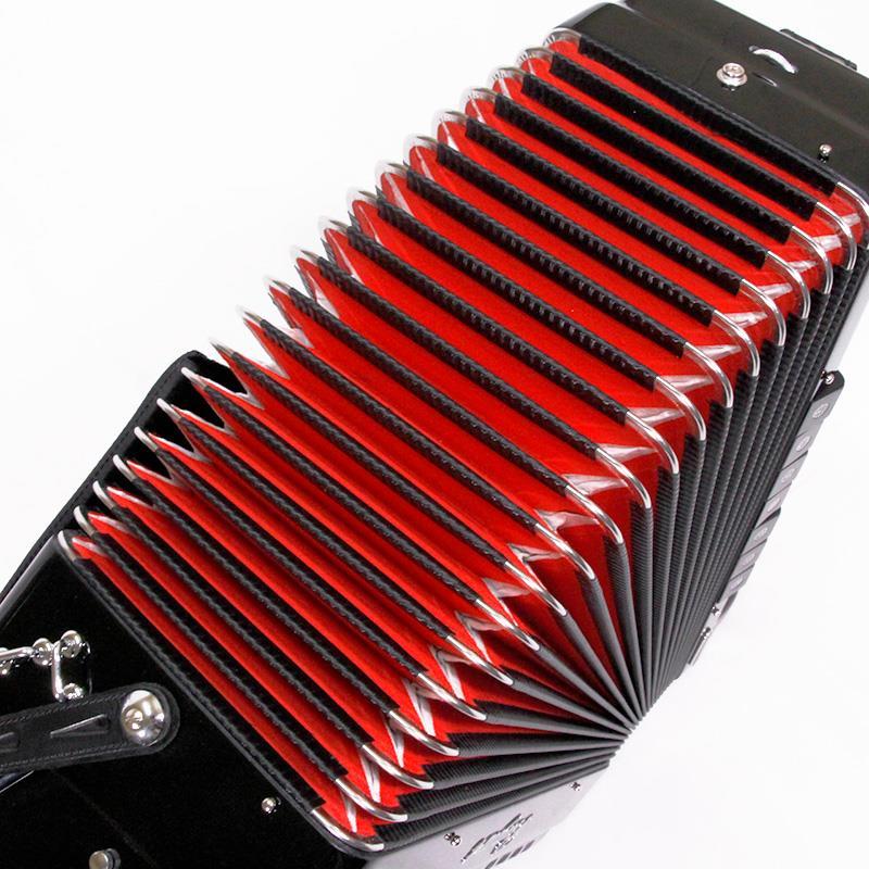 BUGARI (ボタンアコキャンペーン対象・対面レッスン6ヶ月分付) 440CH BK  H.M.M.L  ブガリ 大型 ボタン式 クロマチックアコーディオン Italy |  | 09