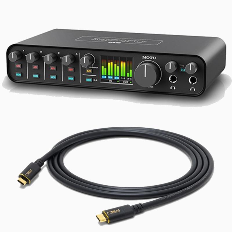 MOTU M6 + Oyaide SCI-04セット (モツ)(USB-Cオーディオインターフェイス)(オヤイデ)(Thunderbolt3互換USB4 Type-C-Type-C　1.2ｍ)