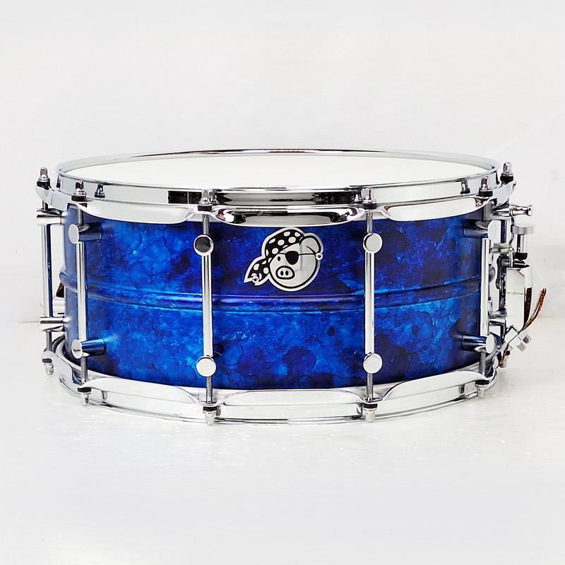 PORK PIE Seamless Aluminum 1.5mm Snare Drum 14x6.5 - Blue Alcohol 