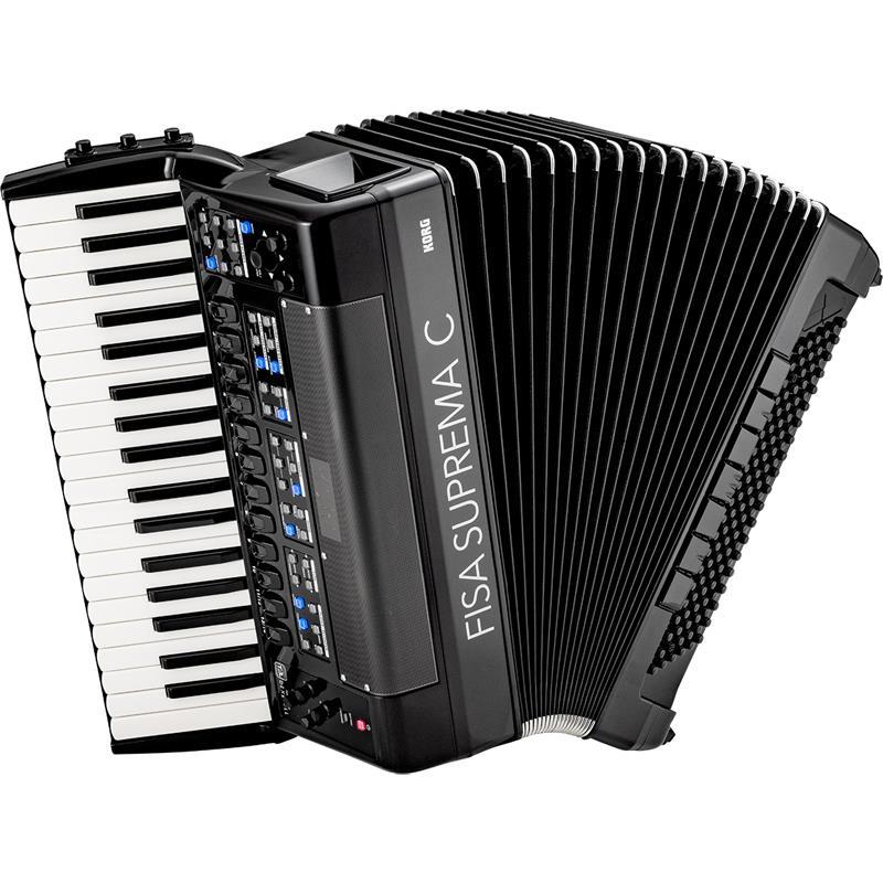 KORG FISA SUPREMA C PIANO MATTE BLACK ピアノ式 電子アコーディオン (FSUPC-B MBK) 中型 37鍵盤 120ベース AERO DIGITAL INSTRUMENT コルグ...の画像