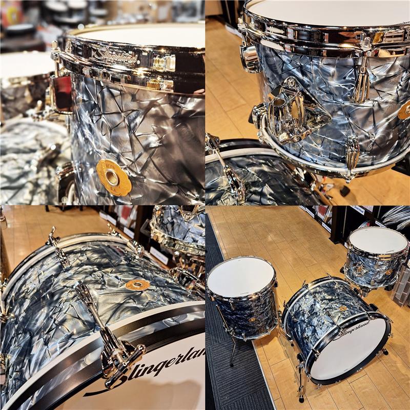 Slingerland Radio King 3pc Outfit [22BD，13TT，16FT/Black Diamond