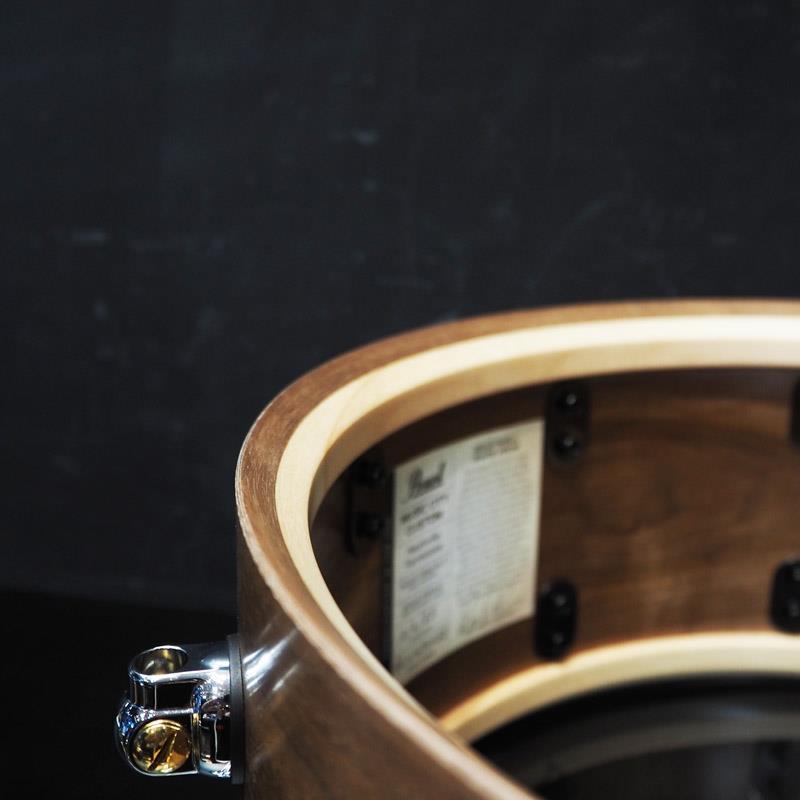 Pearl MCCW1465S/C #1008 Music City Custom -USA Solid Walnut Shell Snare Drums 14×6.5- [Quartersawn Sycamore Chevron with Ebony Bord... | Pearl | 10