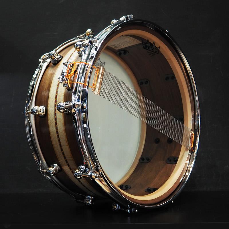 Pearl MCCW1465S/C #1008 Music City Custom -USA Solid Walnut Shell Snare Drums 14×6.5- [Quartersawn Sycamore Chevron with Ebony Bord... | Pearl | 04