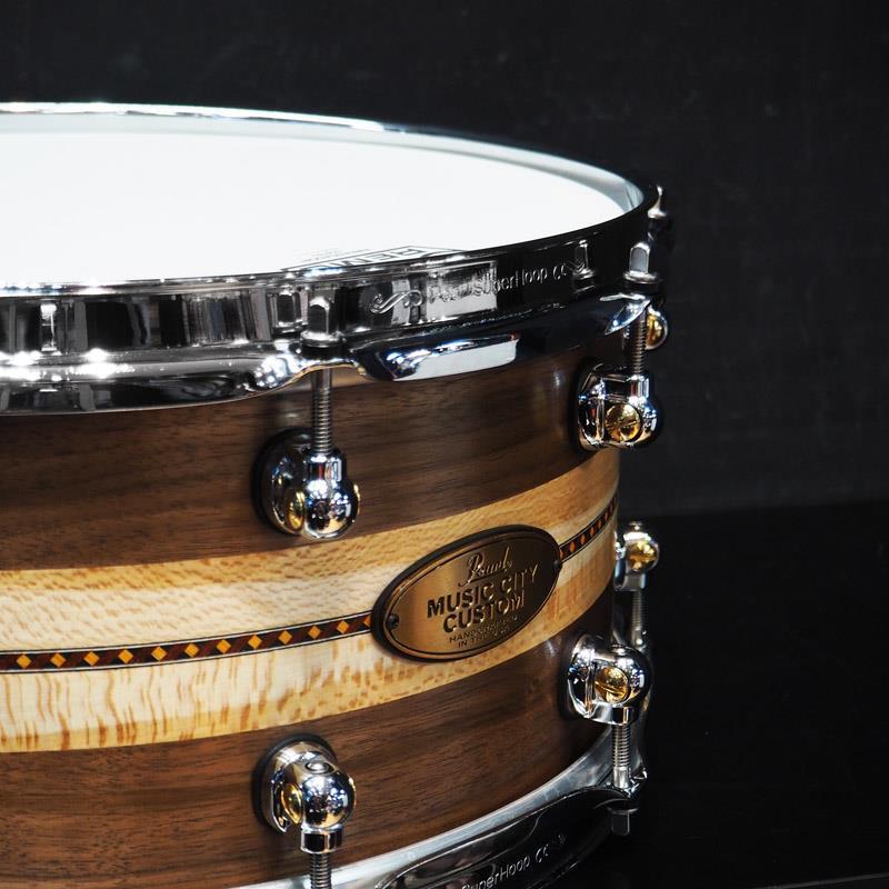 Pearl MCCW1465S/C #1008 Music City Custom -USA Solid Walnut Shell Snare Drums 14×6.5- [Quartersawn Sycamore Chevron with Ebony Bord... | Pearl | 05