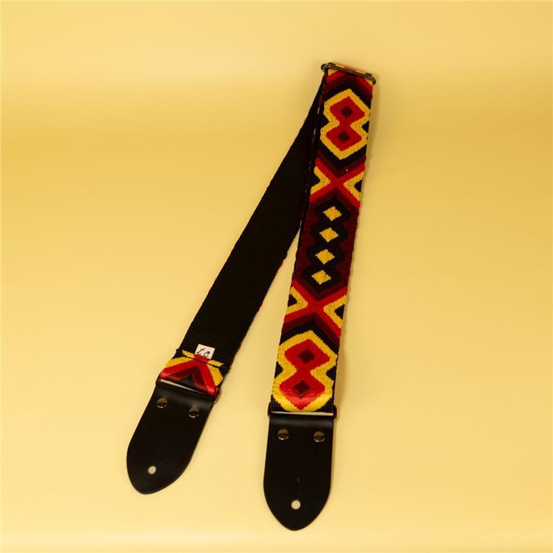 tsundrum_chan ダイヤジャカードギターストラップ　ブラック×レッド |  | 02
