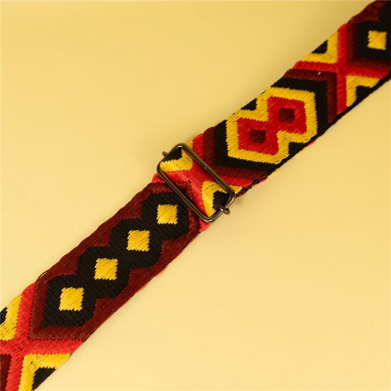 tsundrum_chan ダイヤジャカードギターストラップ　ブラック×レッド |  | 03