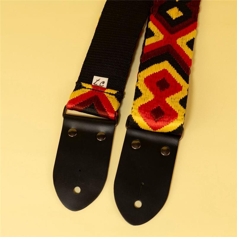 tsundrum_chan ダイヤジャカードギターストラップ　ブラック×レッド |  | 04