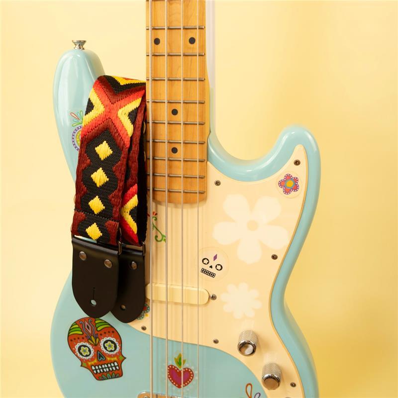 tsundrum_chan ダイヤジャカードギターストラップ　ブラック×レッド |  | 05