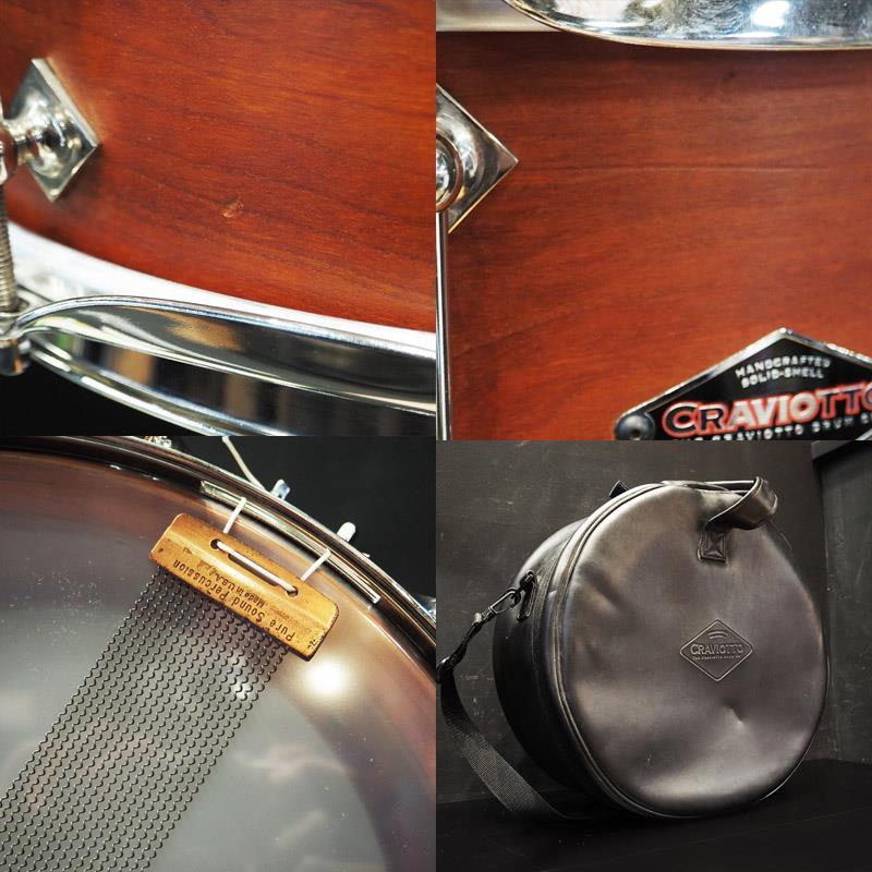 Craviotto USED 中古 Custom Shop Solid Cherry Shell Snare Drum 14×6.5 [2004年製造/250 of 29/ロゴ入りケース付属] |  | 10