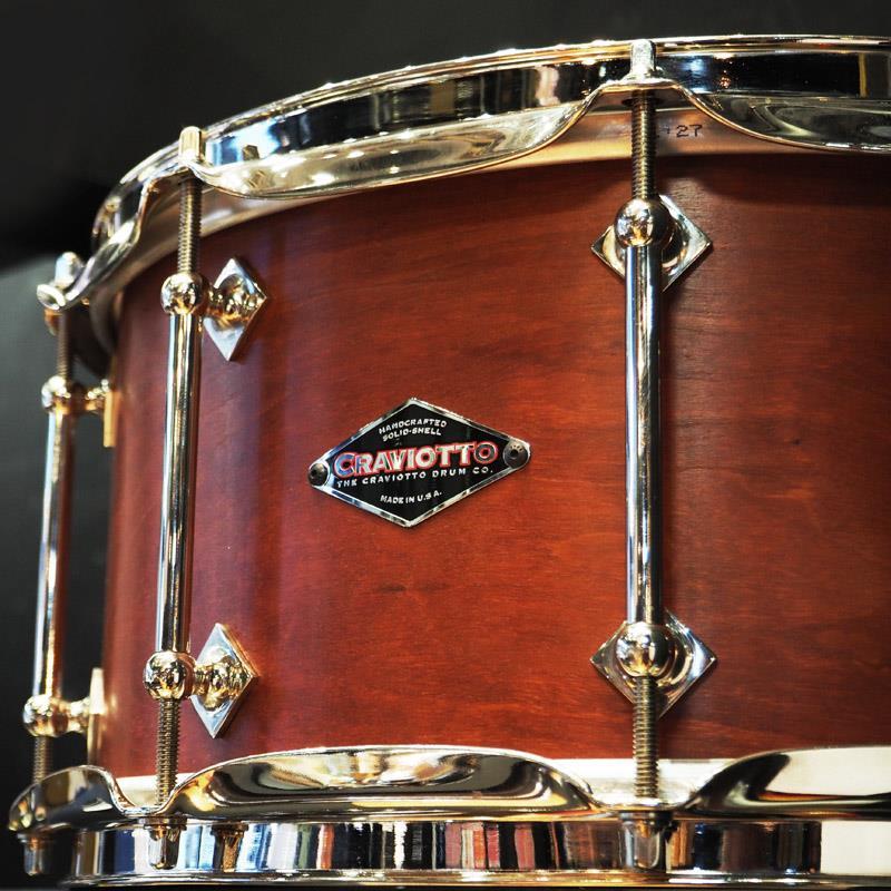 Craviotto USED 中古 Custom Shop Solid Cherry Shell Snare Drum 14×6.5 [2004年製造/250 of 29/ロゴ入りケース付属] |  | 02