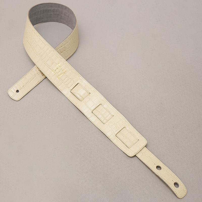 AQUBE MUSIC PRODUCTS 【国産本革ストラップ】CEMBOSSED CROCO(Vintage White) / Slim / S-Size(エレアコ専用テイル) |  | 01
