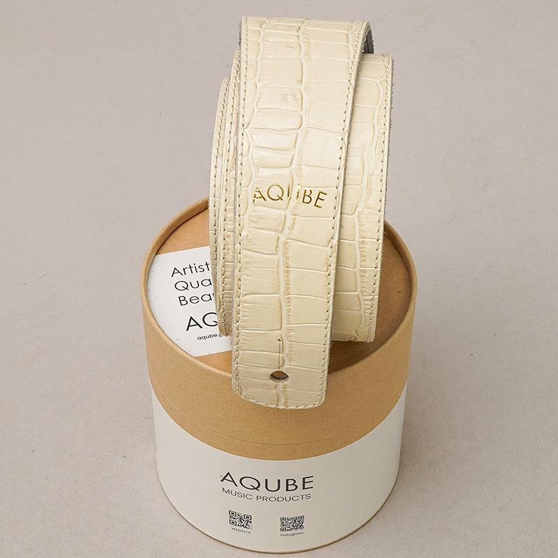 AQUBE MUSIC PRODUCTS 【国産本革ストラップ】CEMBOSSED CROCO(Vintage White) / Slim / S-Size(エレアコ専用テイル) |  | 04
