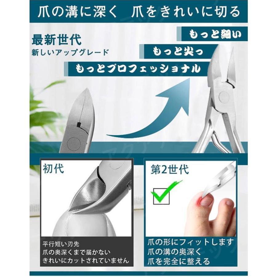 爪切り ニッパー 5点セット 巻き爪 硬い爪 厚い爪 手足 ステンレス