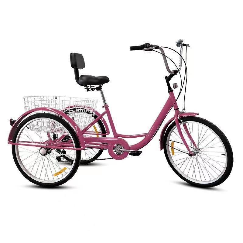 ★最終価格★ 大人用三輪車 インチ スピード 輪自転車 大人用 三輪自転車 トライク マンパワーペダル 三輪車 男性女性向け 買い物かご付き 【S3232719043】(16575円)
