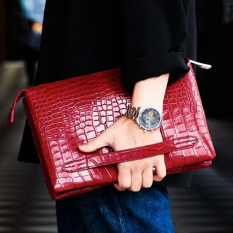 ★早い者勝ち★ 赤 クロコダイル風 赤いクロコダイル風レザー長財布 - メルカリ