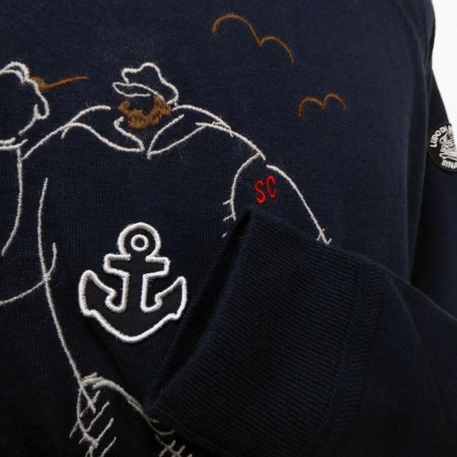 室内搬入設置無料 半額 秋冬 シナコバ キャプテン刺繍 ウール丸首