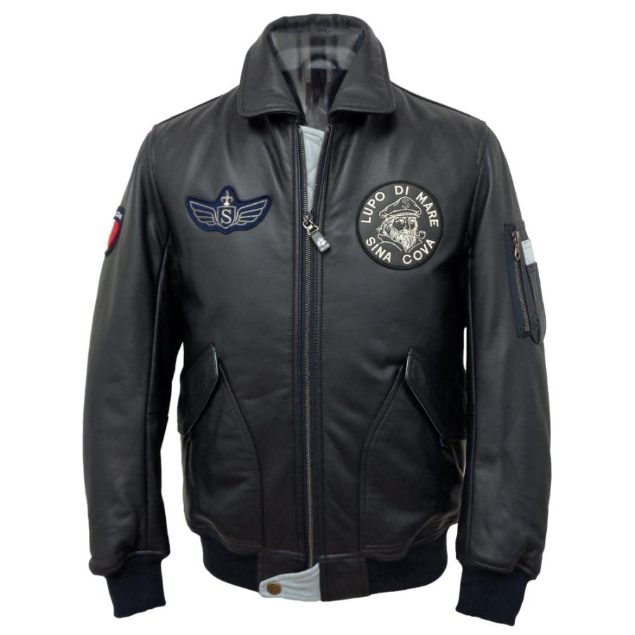 SINA COVA（シナコバ） 40%OFF 秋冬 羊革 フライトジャケット (紺) (M