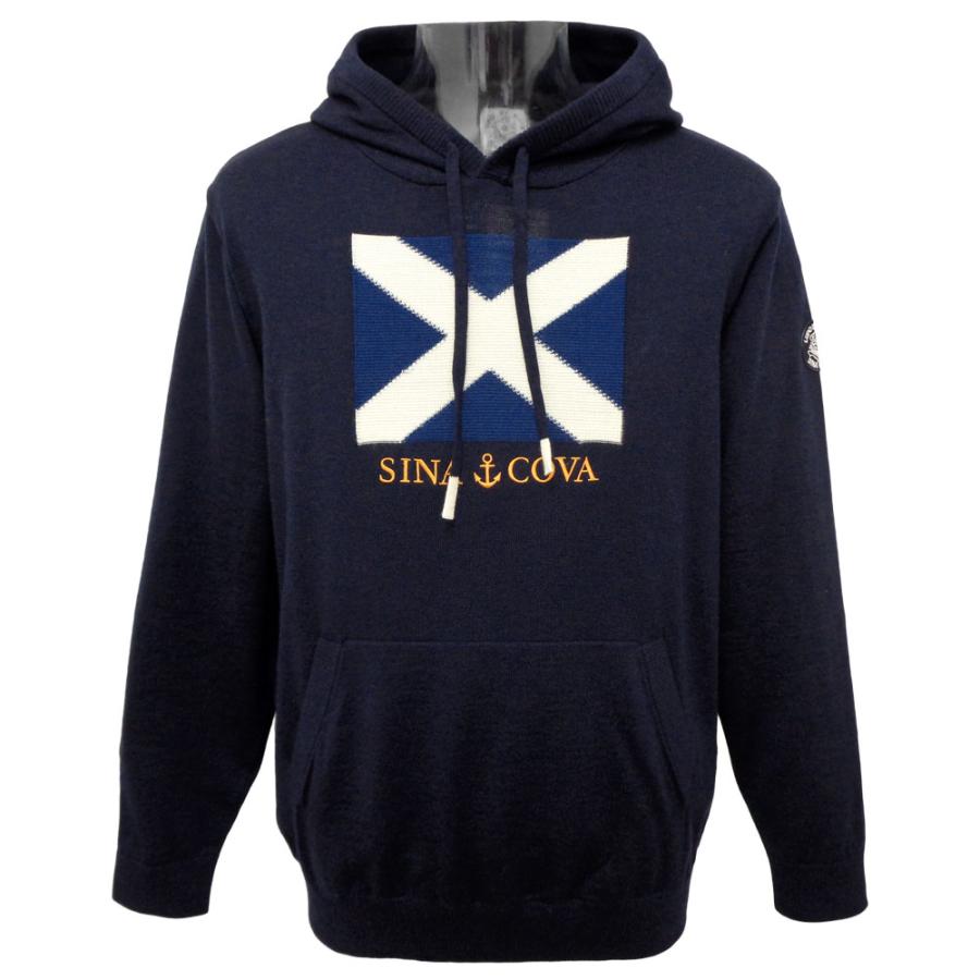 SINA COVA（シナコバ） 30%OFF 2024秋冬 旗の編み柄 フード付き