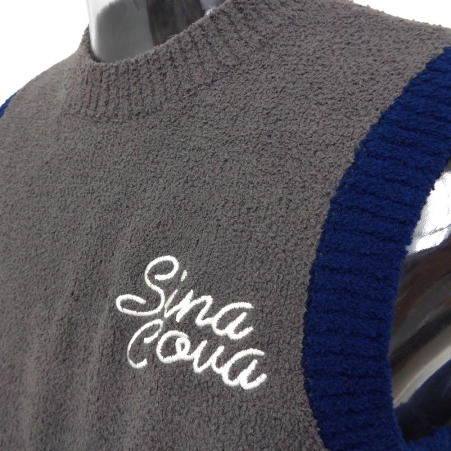 SINA COVA（シナコバ） 30％OFF 秋冬 軽量モコモコ糸 ニットベスト (茶 
