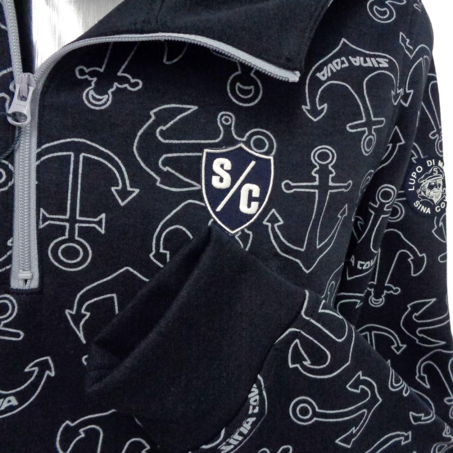 SINA COVA（シナコバ） 30%OFF 秋冬 総柄pt ハーフジップパーカー (紺