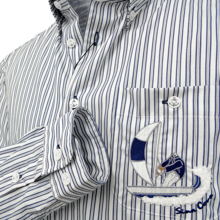 シナコバ　ストライプシャツ 春夏シャツ