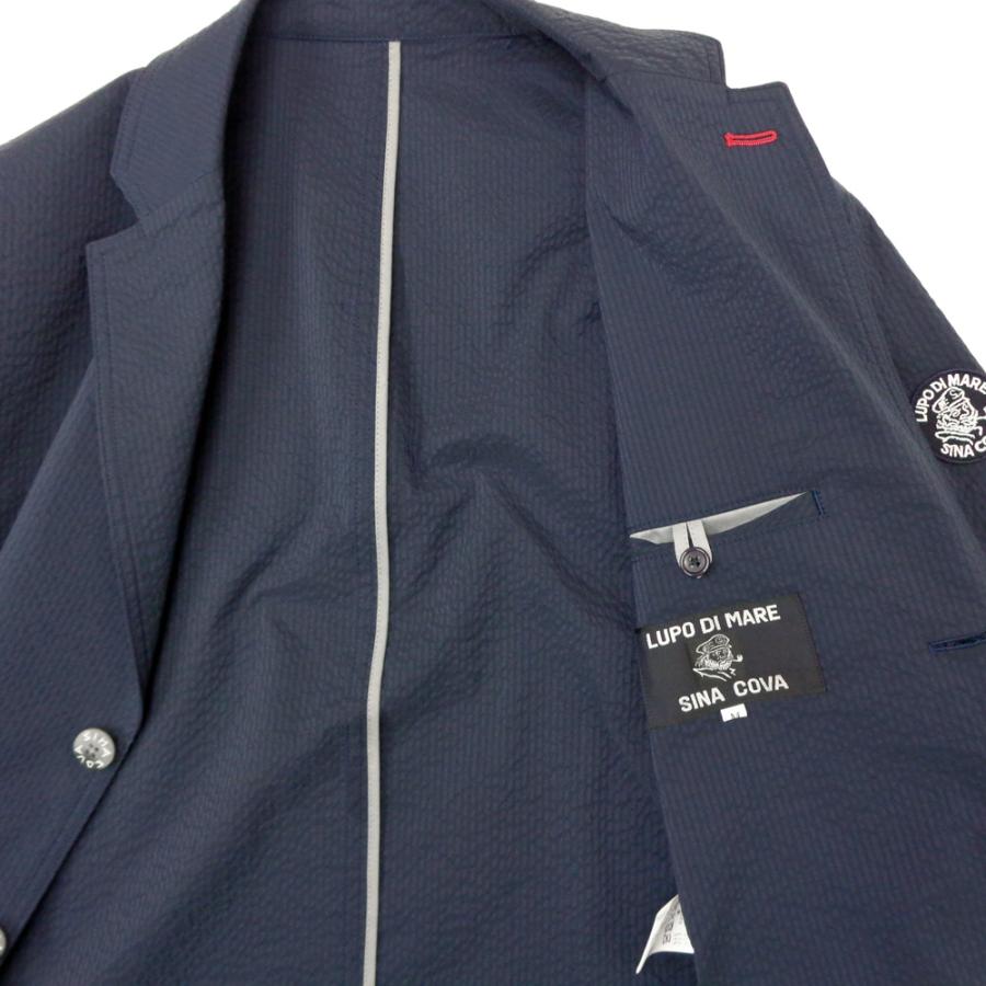 2026春夏新作 シナコバ 軽量サッカーストレッチ 薄手テーラードジャケット (紺) (M)(L)(LL) JK*0126133030290の画像
