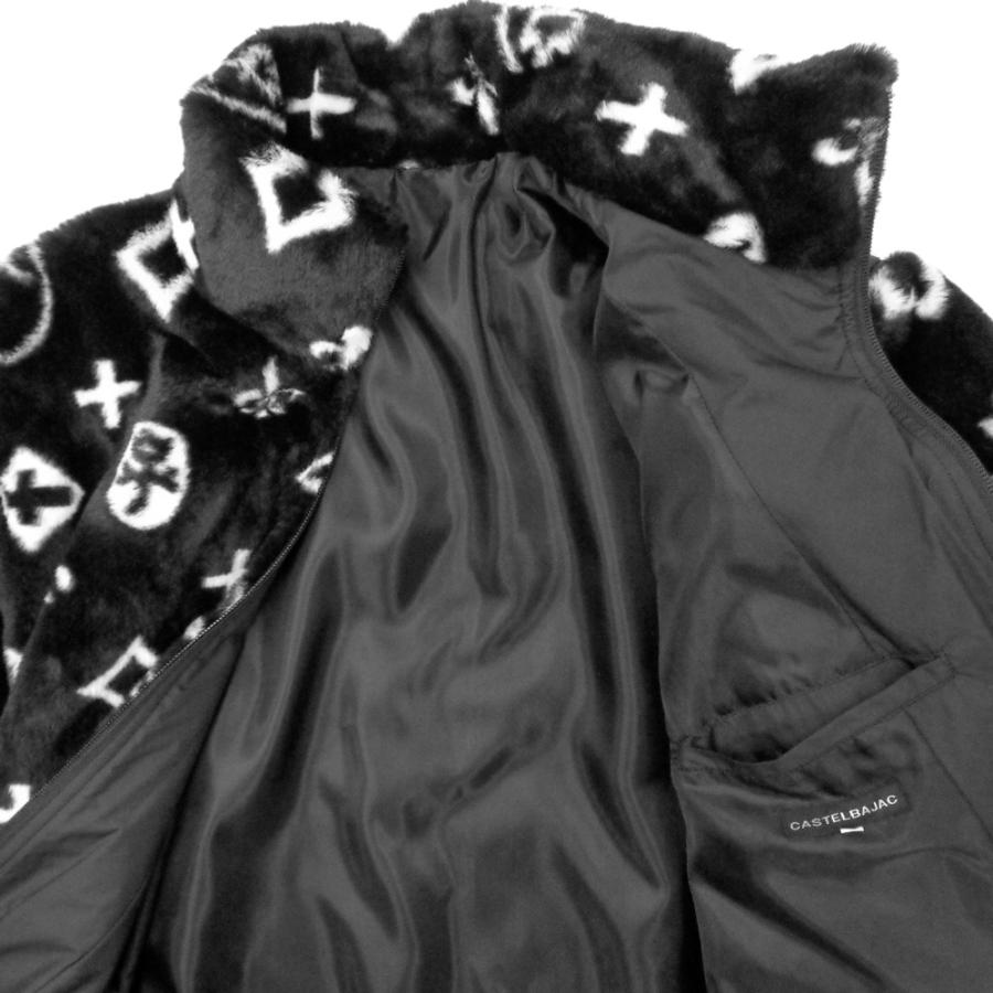 カステルバジャック モノグラムエコファーブルゾン 黒