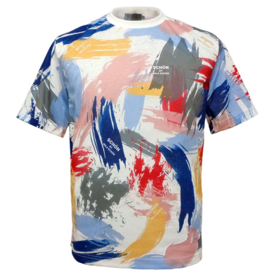 40%OFF 春夏 ミラショーン ランダムペイント 半袖Tシャツ (マルチ)(M 