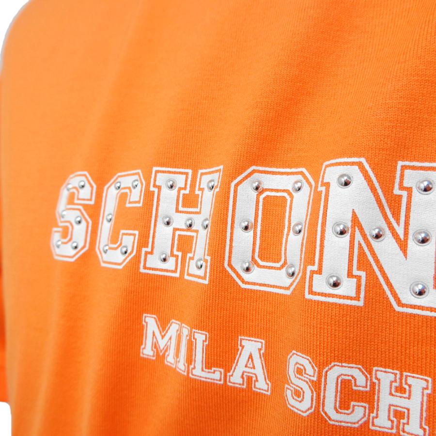 mila schon(ミラショーン) 半袖カットソー サイズ42 M レディース新品同様  イエロー 刺繍 mila schon（ミラショーン） 50%OFF 春夏 ロックなロゴPT 半袖Tシャツ