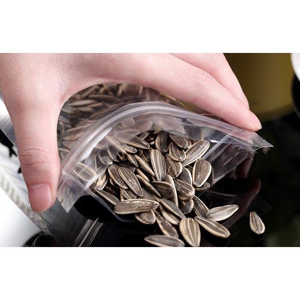 100枚 窓付きジップ袋 透明袋 チャック付き 立体バッグ 角底袋 キッチン収納 コーヒー豆 ナッツ キャンディ 密封 食品用 保管袋 18x26CM+4CM |  | 01