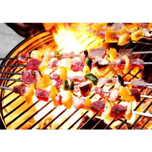 ステンレス 焼串 (焼き串) リング付き 43cm 10本組 食材がまわり ステンレス 焼串 (焼き串) リング付き 43cm 10本組 食材がまわり