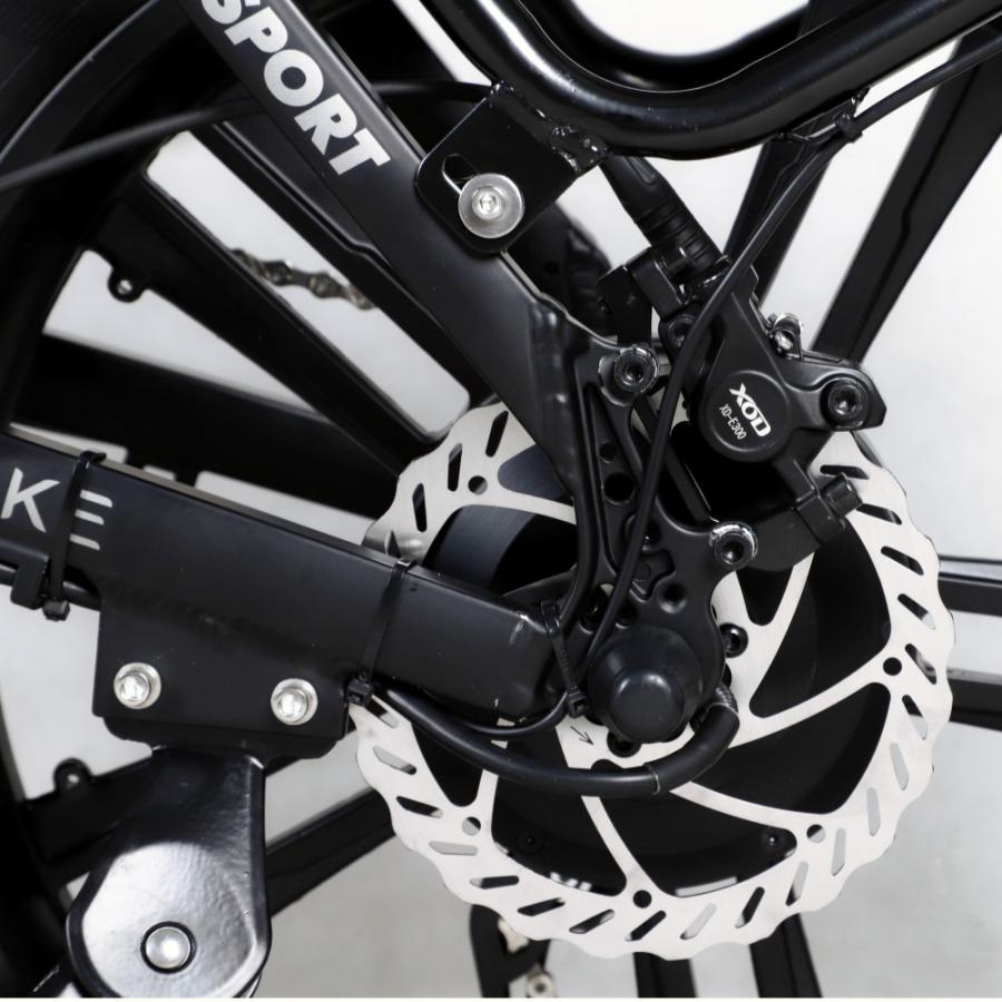 E’KEI X 電動アシスト自転車 免許不要 公道走行可能 アシスト自転車 折りたたみ 48V 17.5Ah 500W 9段変速ギア付  折りたたみ ブラック 20インチ 型式認定済の画像