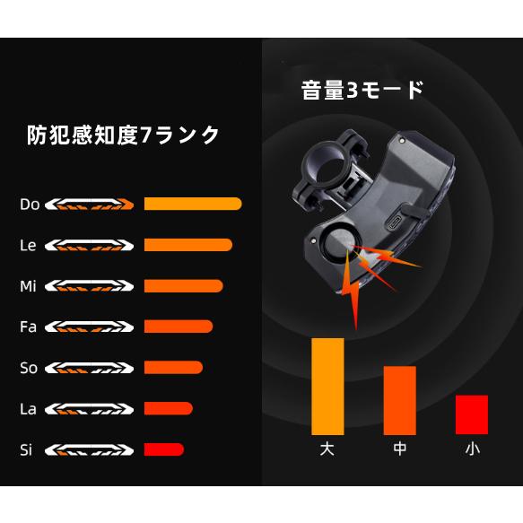 自転車 テールライト 電動バイク 盗難防止 アラーム リアライト  ７段階感度調整可能 6点灯モード 自動点滅 方向指示器 高輝度 USB充電式 IP54防水 テールランプ｜ikei｜04