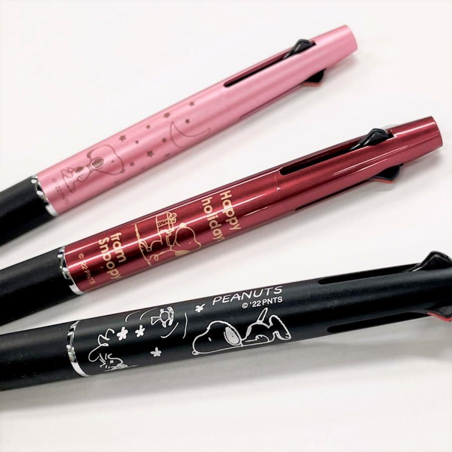 名入れ無料 スヌーピー ジェットストリーム 2＆1 ブラック SNOOPY