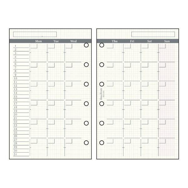 公式 ノックス ５２３ ３０４リフィル ｍ 日付無見開き１ケ月間ブロック式２０枚 システム手帳用リフィル Leauduvalenciennois Fr