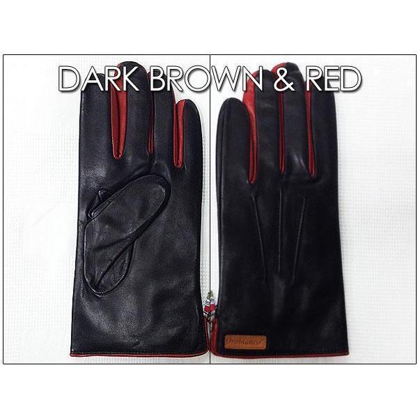 送料無料 オロビアンコ/羊革 グローブ手袋　ORM-1530　24cm　NAVY/RED（紺×赤）_3