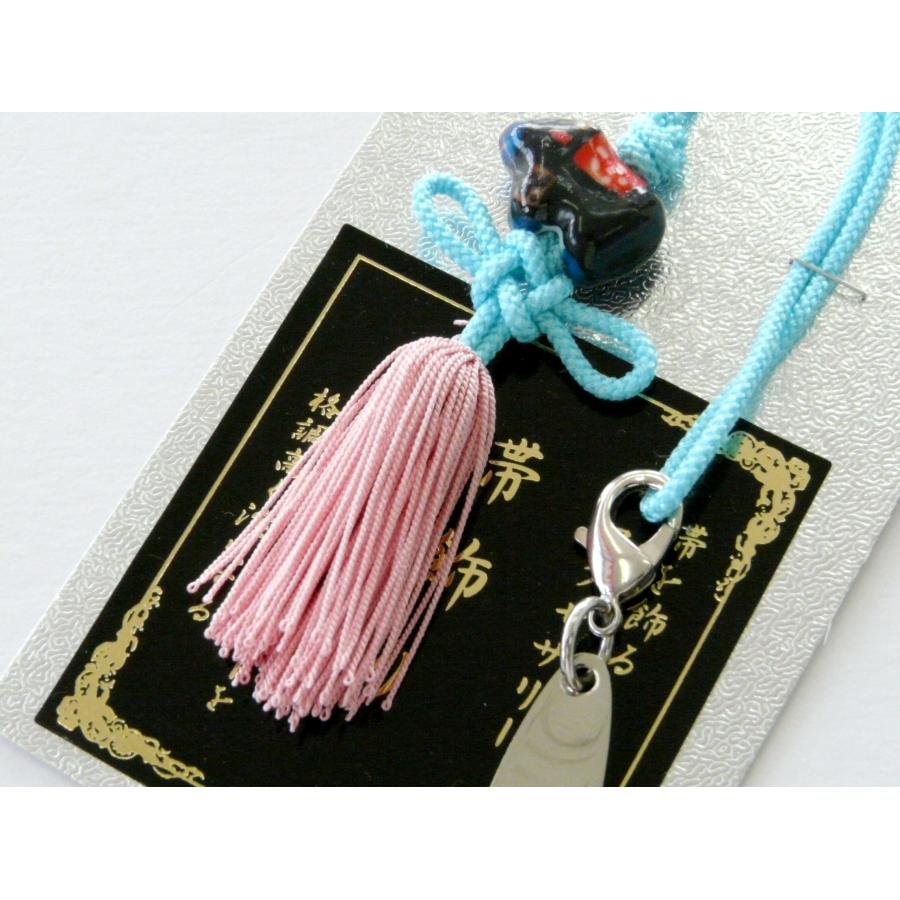 のあーる様売約済 帯飾り 根付け 麻模様 文様 Navy